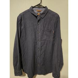 Timberland Pro Original Fit Navy 100% Cotton Button Down Long Sleeve (L)